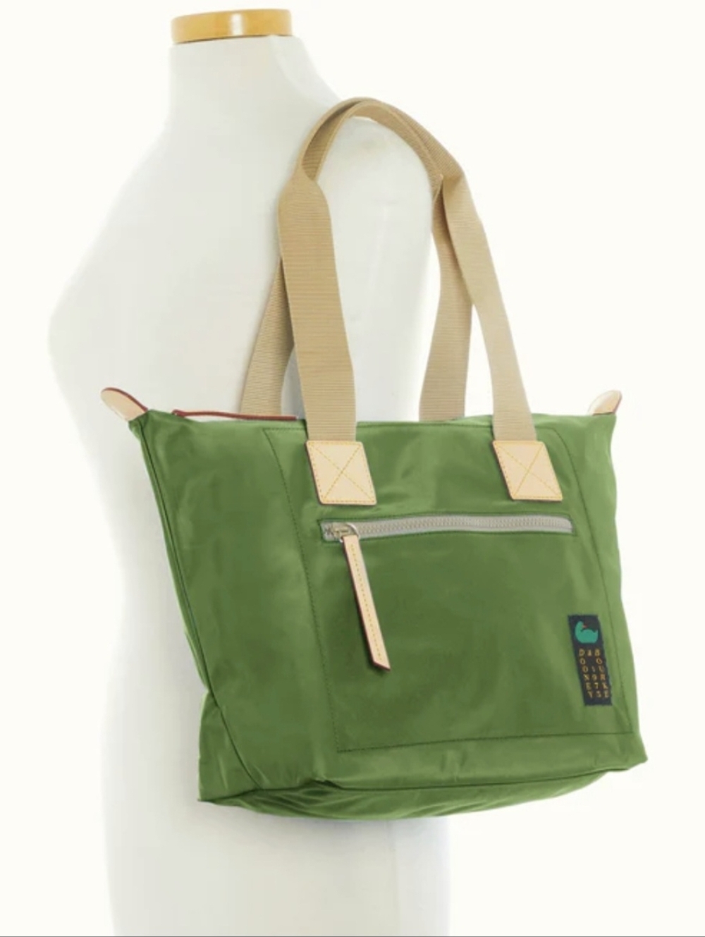 Dooney & Bourke Green Tote with Tan Straps - Picture 3 of 4